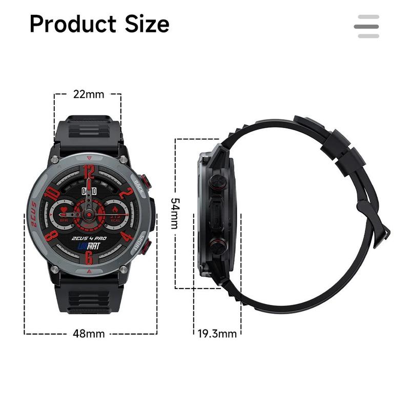 LOKMAT ZEUS 4 PRO Smart Watch Breathing Training 1.43 Amoled Round Screen BT Calls Smartwatches Fitness Tracker Heart Rate Monitor for Smart Phone