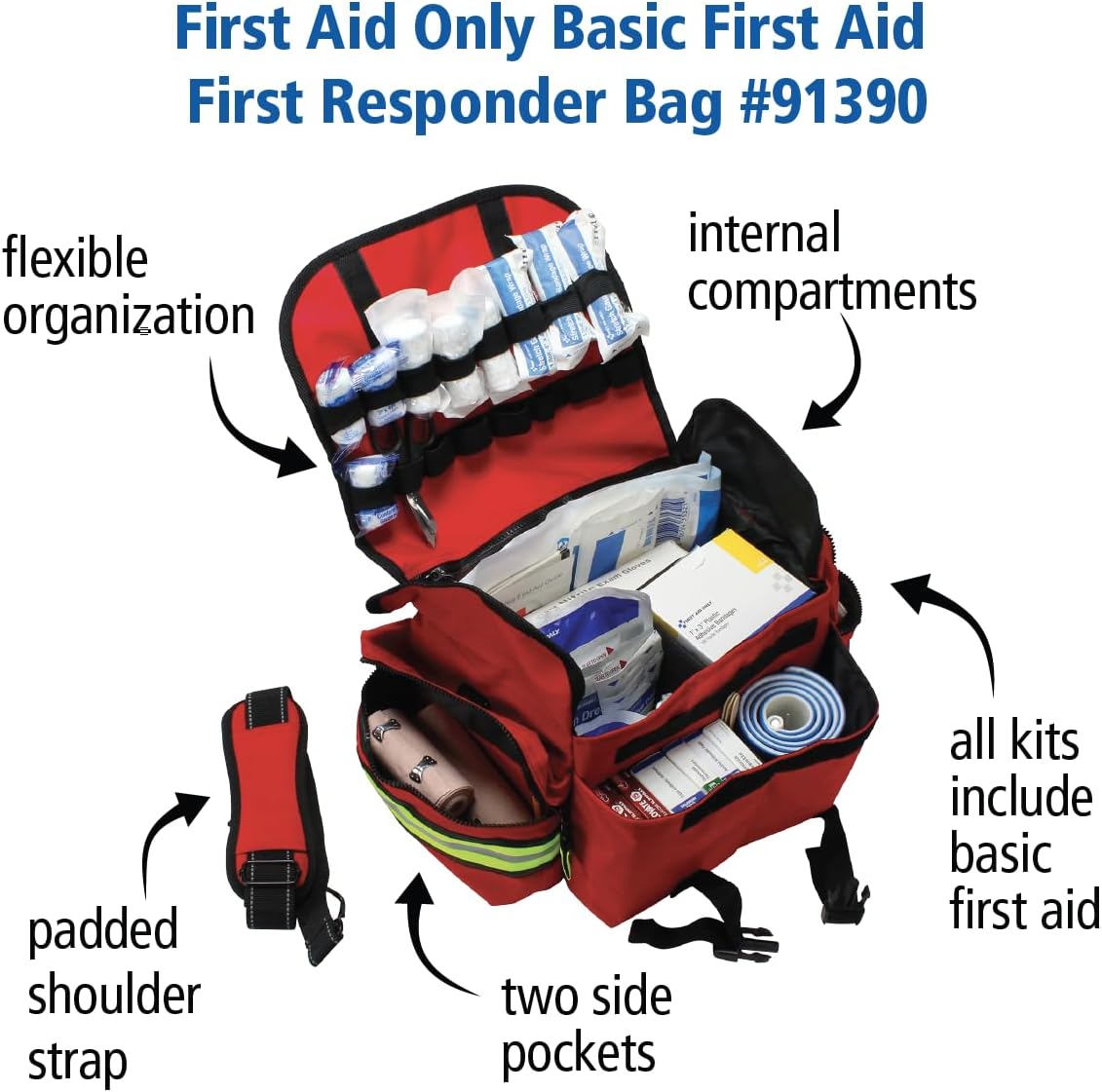 First Aid Only 91390 Basic First Aid Kit First Responder Bag