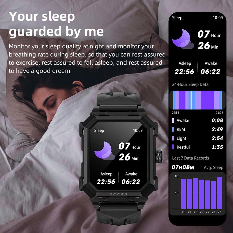 LOKMAT Smart Bracelet OCEAN MAX 1.96-Inch TFT LCD FullTouch Screen Fitness Tracker Sports Watch