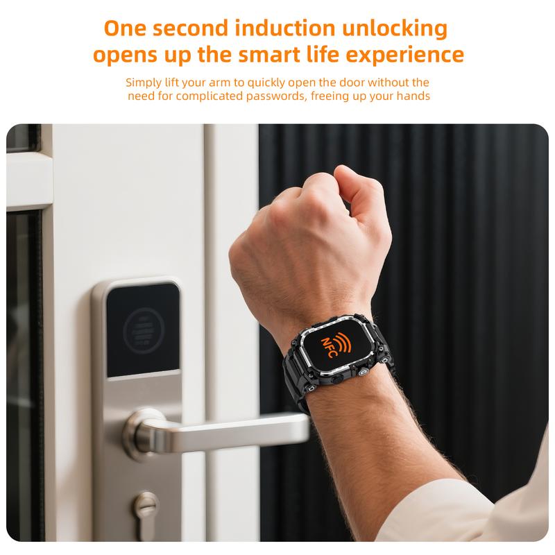 LOKMAT 2.06'' AMOLED Large Screen 4G Smart Watch, 3GB+32GB Mens Military Rugged Sports Android Smartwatch with Rotating Camera WiFi GPS NFC, Fitness Activity Tracker Watch for Men Women