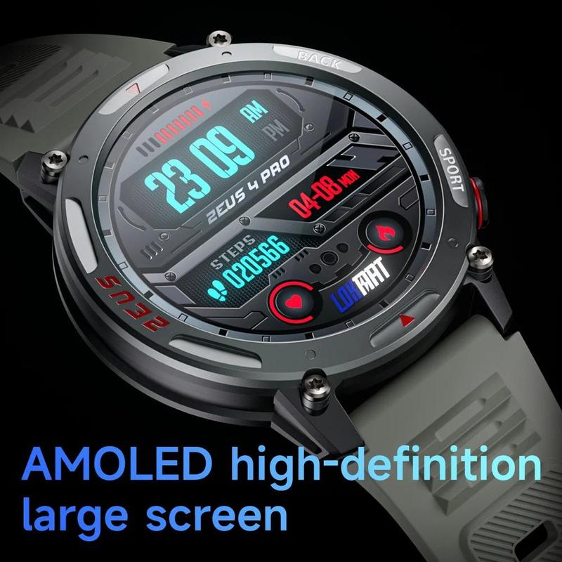 LOKMAT ZEUS 4 PRO Smart Watch Breathing Training 1.43 Amoled Round Screen BT Calls Smartwatches Fitness Tracker Heart Rate Monitor for Smart Phone