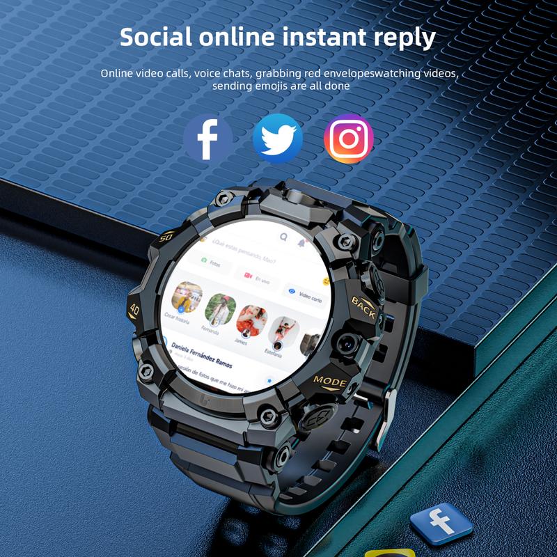 LOKMAT APPLLP 2 PRO 4G Android Smartwatch 4GB RAM 64GB ROM Men's Military Rugged Sports GPS WiFi Camera Bluetooth Wearable Smartphone with Massive Dials & Gaming Capabilities