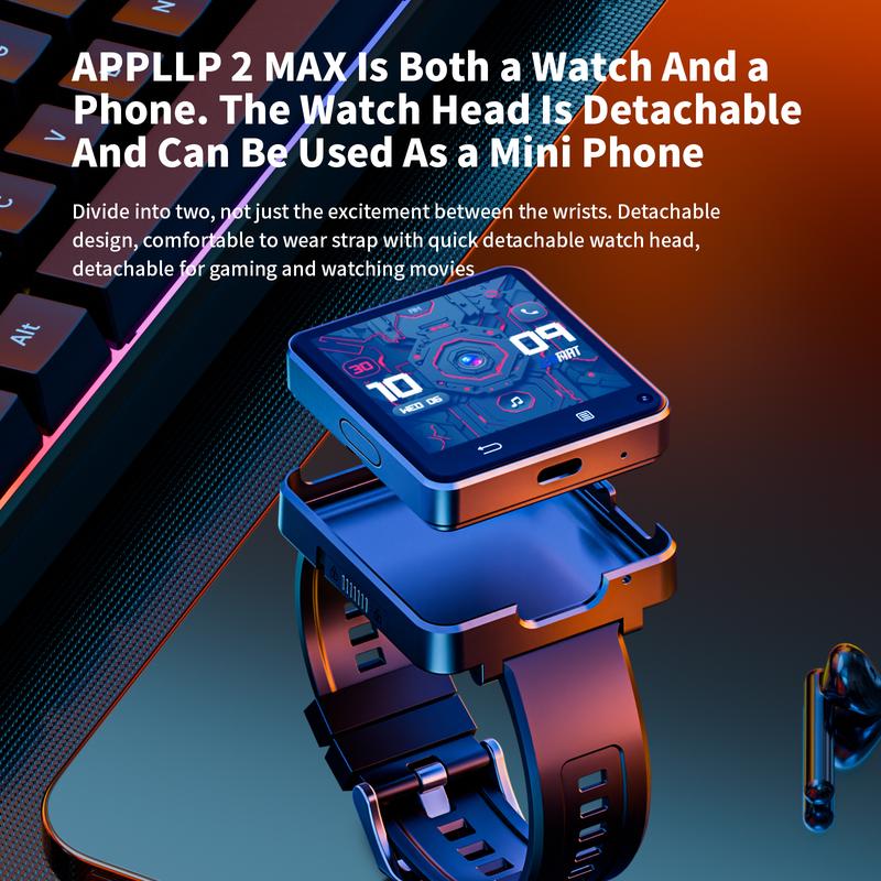 LOKMAT 4G Smart Watch Phone Call, 4GB+64GB Android 11 CPU MTK6761 Smartwatch, 2.64" Large Screen Gaming Watch 1200mAh Type-C Port Dual Camera WiFi Bluetooth GPS Smart Watches for Men