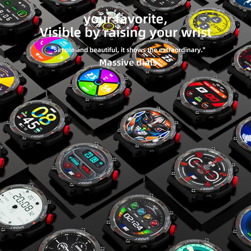 LOKMAT ZEUS 5 PRO Music Playback 1.46 Inch 5ATM Waterproof Flashlight Bluetooth Call Smart Watch