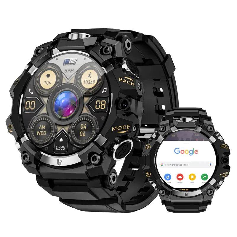 LOKMAT APPLLP 2 PRO 4G Android Smartwatch 4GB RAM 64GB ROM Men's Military Rugged Sports GPS WiFi Camera Bluetooth Wearable Smartphone with Massive Dials & Gaming Capabilities