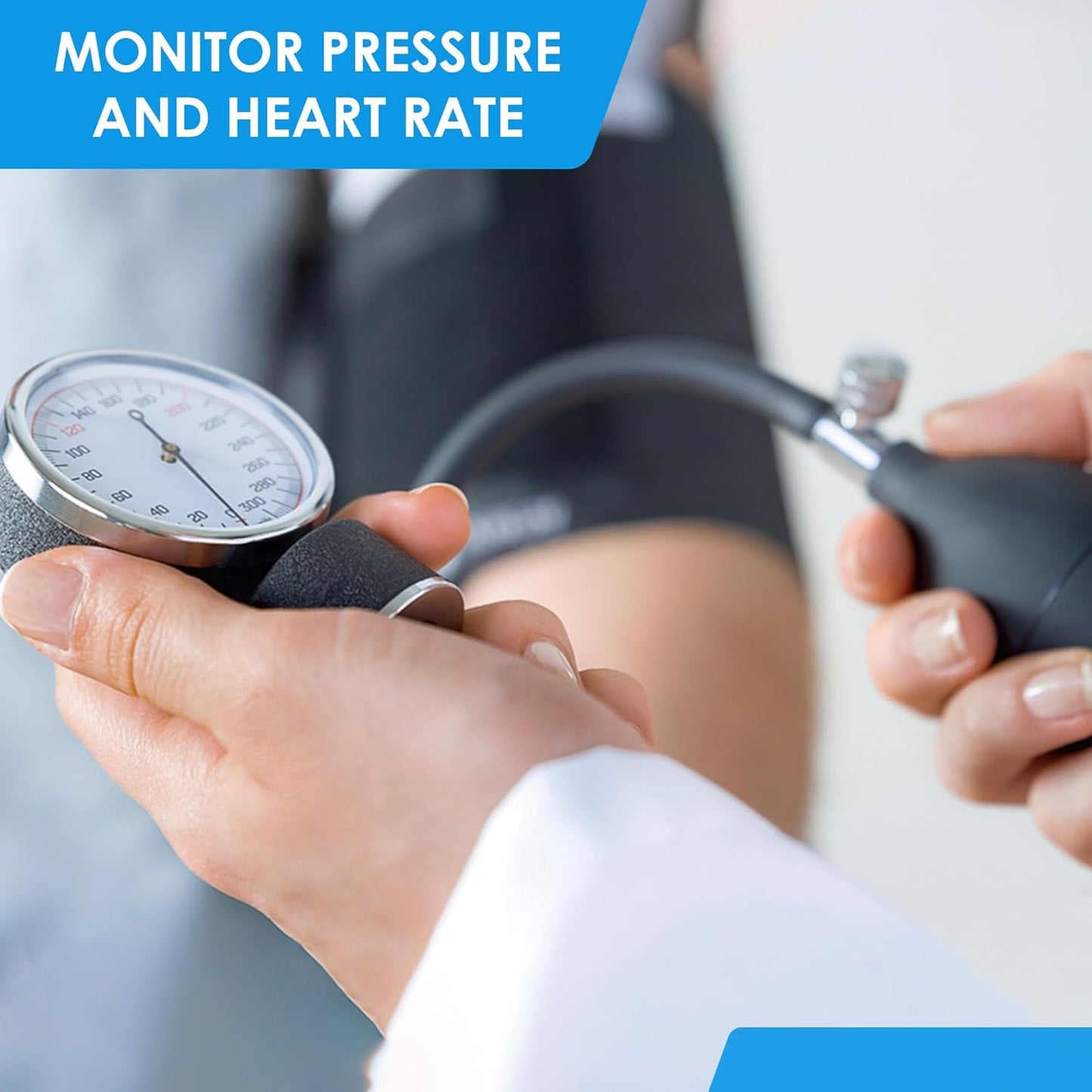 Professional Classic Series Manual Adult Size Blood Pressure Kit, Emergency Bp kit with Stethoscope and Portable Leatherette Case, Nylon Cuff, Black