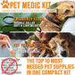 Pet Medic First Aid Kit | Vet-Approved Animal Care Kit with 95 Pcs Medical, Outdoor & Emergency Supplies to Treat Dogs, Cats | Travel-Friendly Compact Bag for Home, Car and Travel