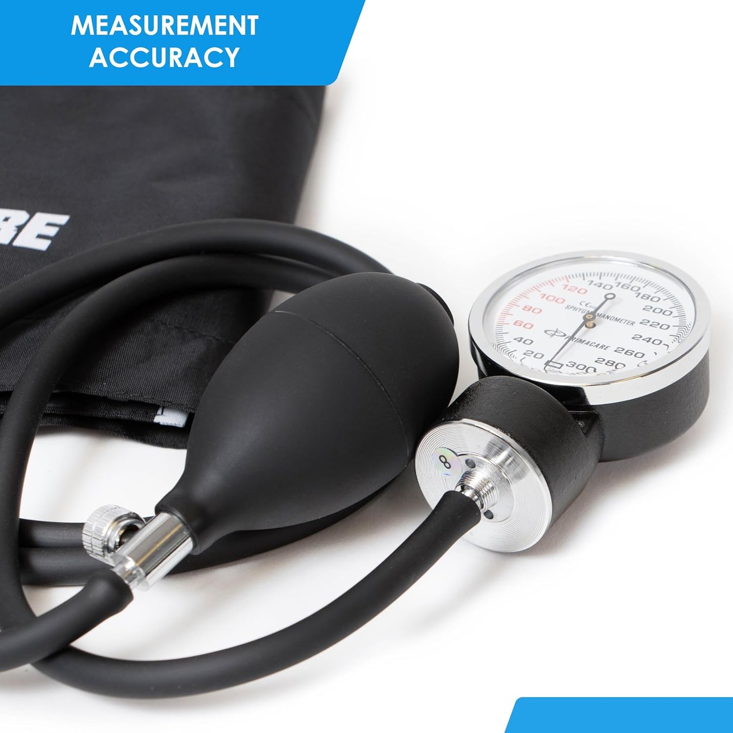 Professional Classic Series Manual Adult Size Blood Pressure Kit, Emergency Bp kit with Stethoscope and Portable Leatherette Case, Nylon Cuff, Black