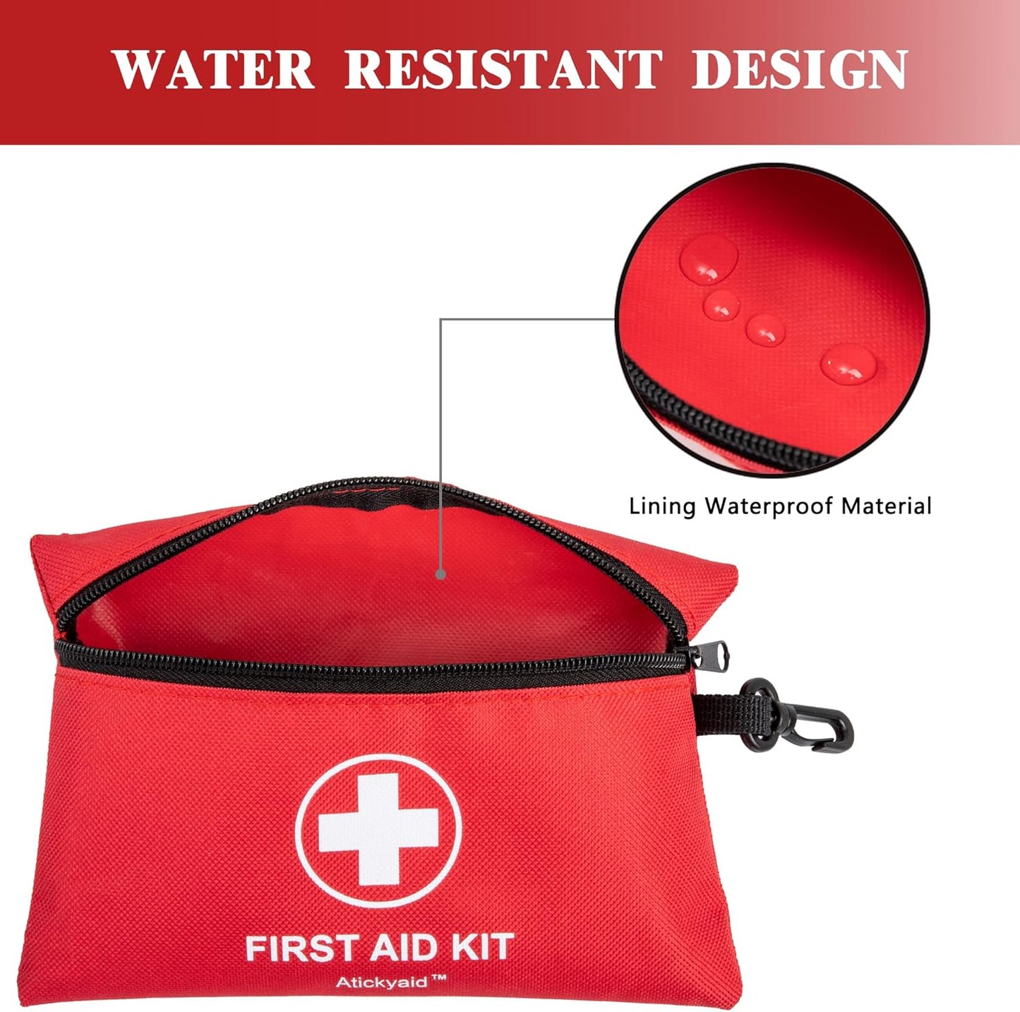 Mini First Aid Kit - 140/340 Piece Small First Aid Medical Kit for Car, Home, Office, Travel, Camping, Sports, Outdoor, School - Emergency First Aid Supplies and Survival Kit