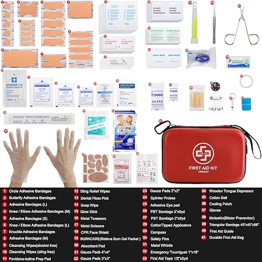 Premium First Aid Kit, 320 Piece Waterproof Hard Shell Eva First Aid Kit for Home, Camping, Cars, Hiking, Travel, Businesses & Outdoor Emergencies - Emergency Medical Kits