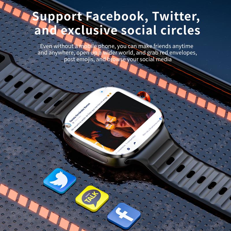 LOKMAT 4G SIM Card Android Smart Watch, 2.16'' AMOLED Large Screen 3GB+32GB Smartwatch for Men Women with Rotating Camera WiFi GPS, 1150mAh Fitness Activity Tracker Watch