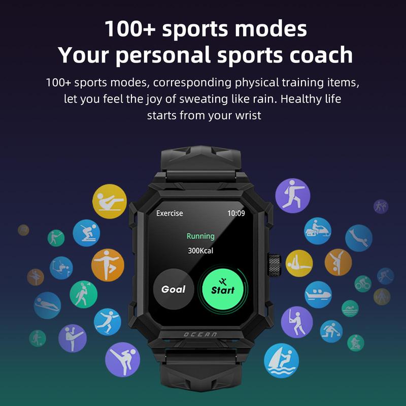 LOKMAT Smart Bracelet OCEAN MAX 1.96-Inch TFT LCD FullTouch Screen Fitness Tracker Sports Watch