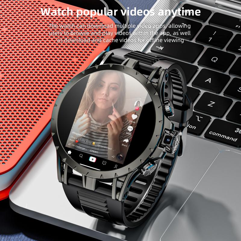 LOKMAT 4G SIM Card Smart Watch with 1.508'' AMOLED Screen, WiFi GPS, Rotating Camera & Android 8.1 Fitness Activity Tracker for Men and Women Wristwatch Wearable