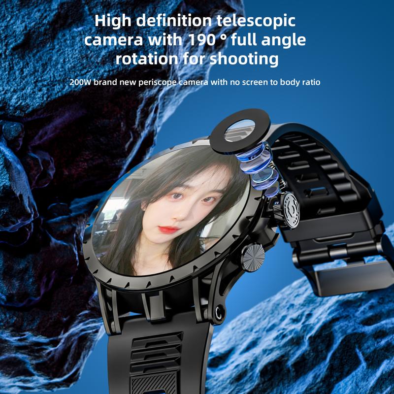 LOKMAT 4G SIM Card Smart Watch with 1.508'' AMOLED Screen, WiFi GPS, Rotating Camera & Android 8.1 Fitness Activity Tracker for Men and Women Wristwatch Wearable