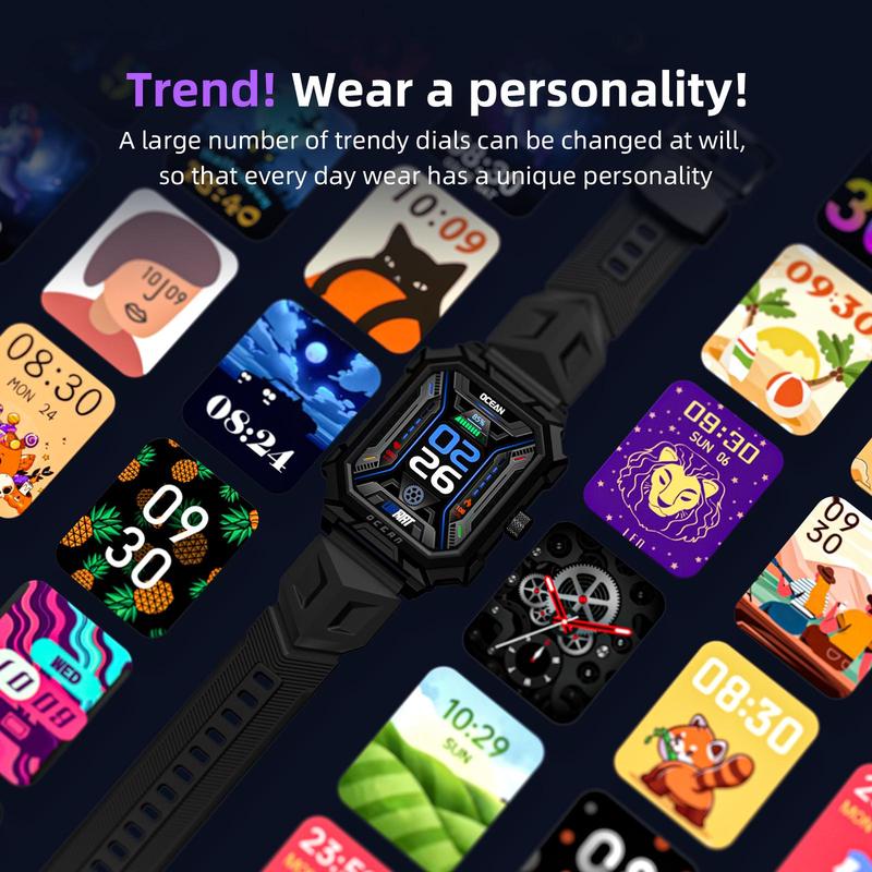 LOKMAT Smart Bracelet OCEAN MAX 1.96-Inch TFT LCD FullTouch Screen Fitness Tracker Sports Watch